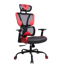 Игровое кресло PREMIUM "Toxin GM-520", синхромеханизм, экокожа/сетка/ткань, черное/красное, 532950